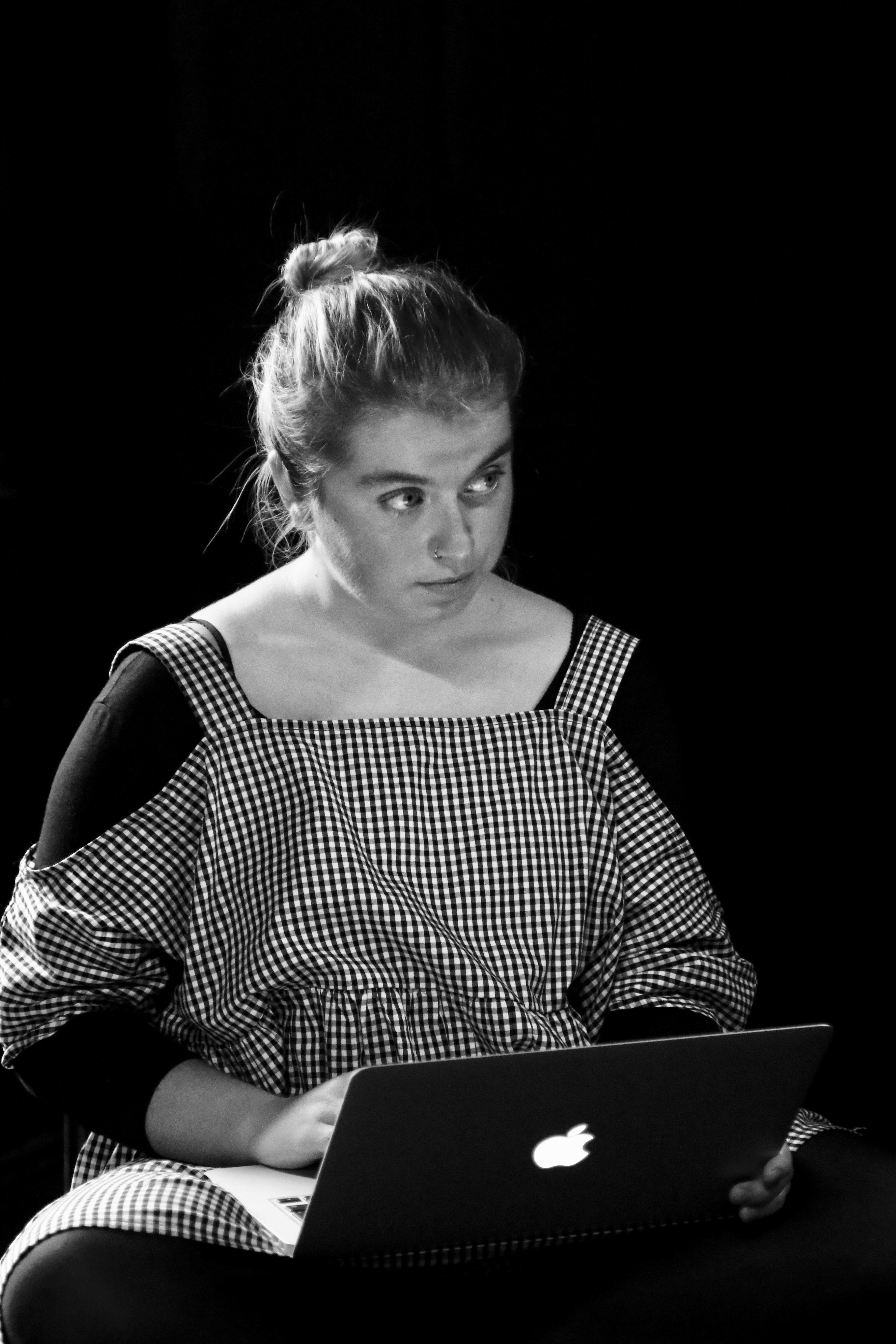 Dr Leila Nashef with her laptop during a workshop